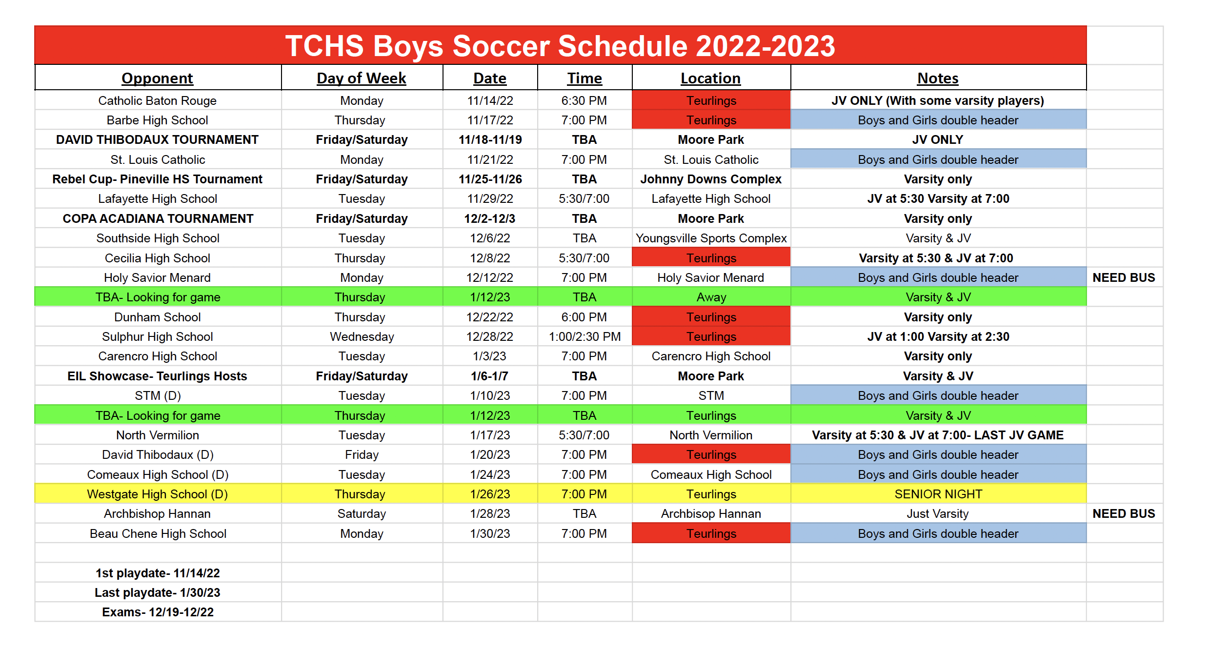 Soccer - Boys - Teurlings Catholic High School